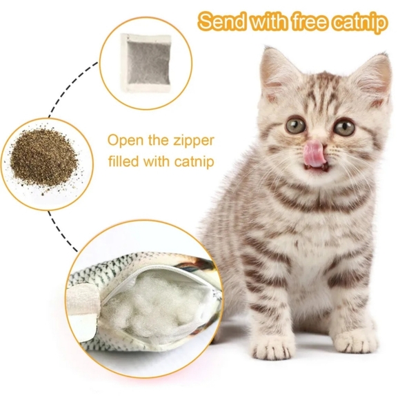 5/25 XL rechargeable cat toy fish flips like a real fish out of water new - Picture 3 of 12